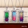 2022 Fashionable New Gradient Color Imitation Gemstone Pendant Necklace Inlaid with Zircon Necklace Party Jewelry