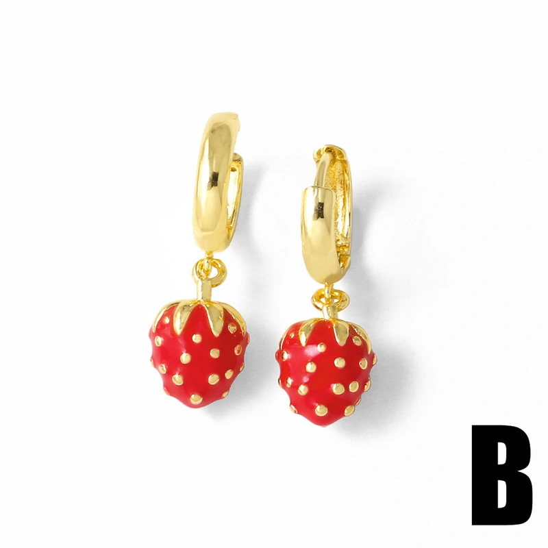 AS jewelry hot style fruit strawberry dragon fruit pendant oil drop earrings earrings female erv50