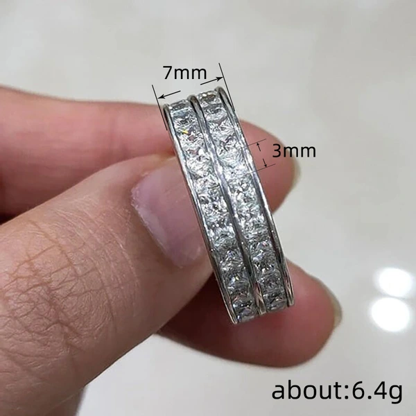  Starry sky ring female niche design couple ring full of zircon ring female trendy cool style index finger