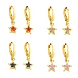 Clearance five-pointed star earrings temperament inlaid zircon simple earrings European and American trend personality star earrings ery71