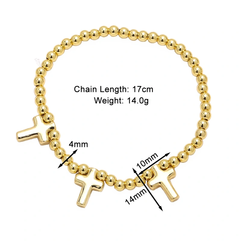 AS jewelry hot selling cross pendant necklace copper plated real gold bracelet bracelet necklace nky66