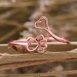 Cute cat claw heart open ring cute style gift design ring student ring female