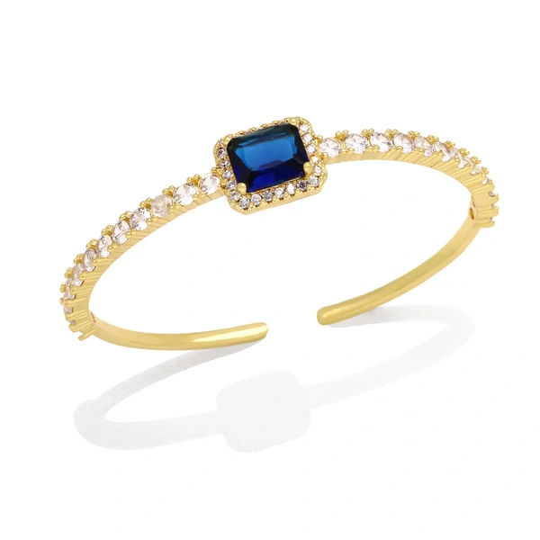 Light luxury super flash zircon bracelet niche design square diamond cold style exquisite open bracelet female trend brj69