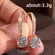 New four-claw shining eight hearts and eight arrows zircon hook European and American wedding engagement earrings for women