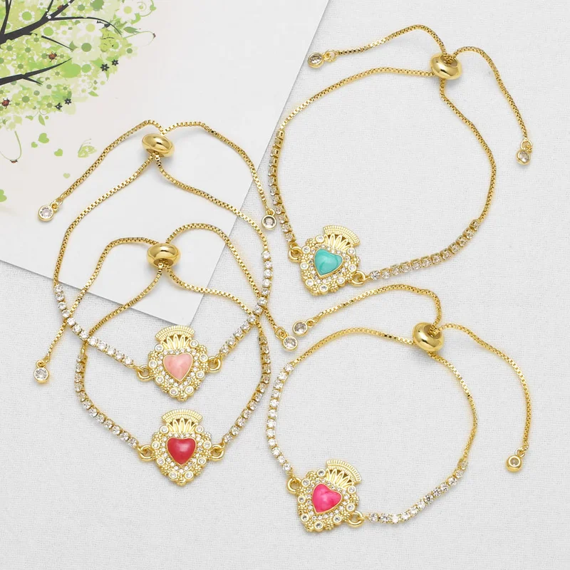 AS jewelry new color love heart pendant adjustable bracelet hand jewelry brg85 bracelet