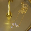 New Japanese and Korean jewelry, light luxury style, niche design, electrocardiogram necklace, diamond-studded wave heartbeat clavicle chain