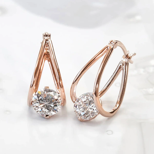 New Korean style temperament earrings high-end herringbone U-shaped earrings European and American ladies earrings