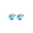 Hot selling classic six-claw colorful zircon earrings for men and women, mini colored gemstone earrings