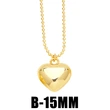 Hot selling three-dimensional smooth heart necklace European and American cool style Internet celebrity personality hip-hop clavicle necklace female nkn12