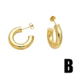 Simple and fashionable C-shaped pearl earrings niche light luxury all-match round gold-plated earrings accessories erz25