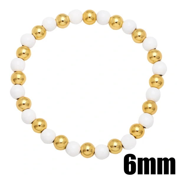 Bohemian color bracelet creative handmade copper gold-plated oil drop round beaded elastic bracelet bracelet brg92