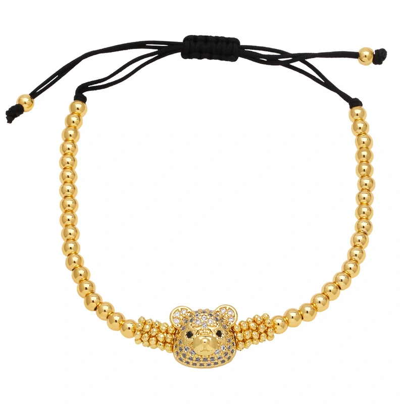 Clearance Bear Bracelet Niche Design Colored Zircon High-end Beaded Bracelet BRM46