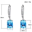 New blue imitation topaz drop earrings for women simple zircon earrings European and American jewelry wholesale
