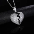 European and American popular jewelry light luxury style broken heart pendant necklace full of diamonds and zircon love necklace