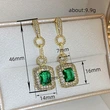  Luxury micro-inlaid zircon large earrings for women French design earrings exquisite high-end earrings