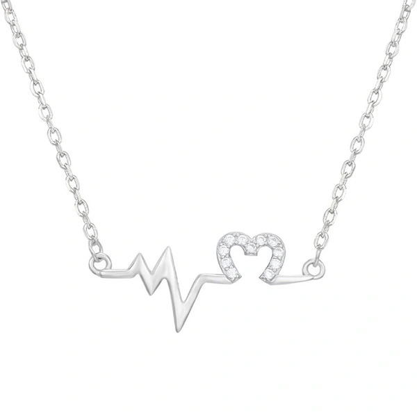 Hollow love necklace for women, creative electrocardiogram clavicle necklace, trendy internet celebrity heartbeat necklace, hot sale