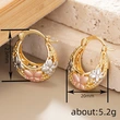 Hot selling ear clips for women, elegant pastoral style, three-color butterfly earrings, metal hollow frosted