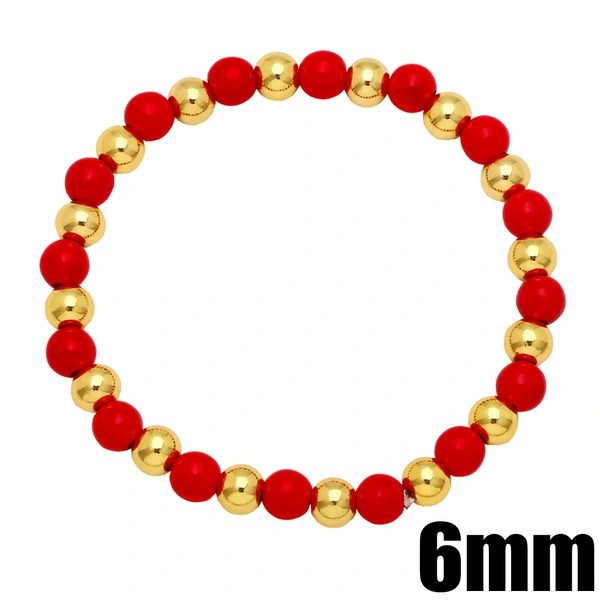 Bohemian color bracelet creative handmade copper gold-plated oil drop round beaded elastic bracelet bracelet brg92