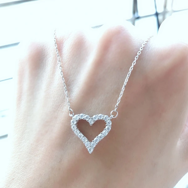 Korean style Dongdaemun same style women's heart-shaped love necklace trendy diamond Valentine's Day gift