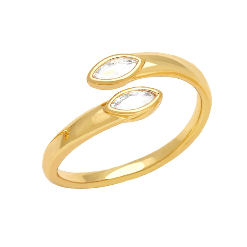 Open ring women's fashion temperament niche design colorful zircon ring versatile simple hand jewelry rij04