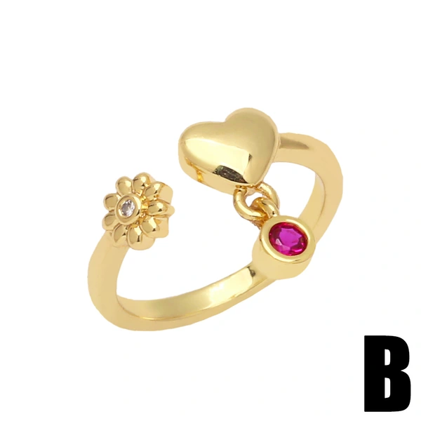 Clearance European and American jewelry INS bear love ring cute diamond butterfly girl ring rip33