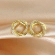  Fashionable and simple earrings for women inlaid with zircon lines wrapped earrings for daily use with shining earrings