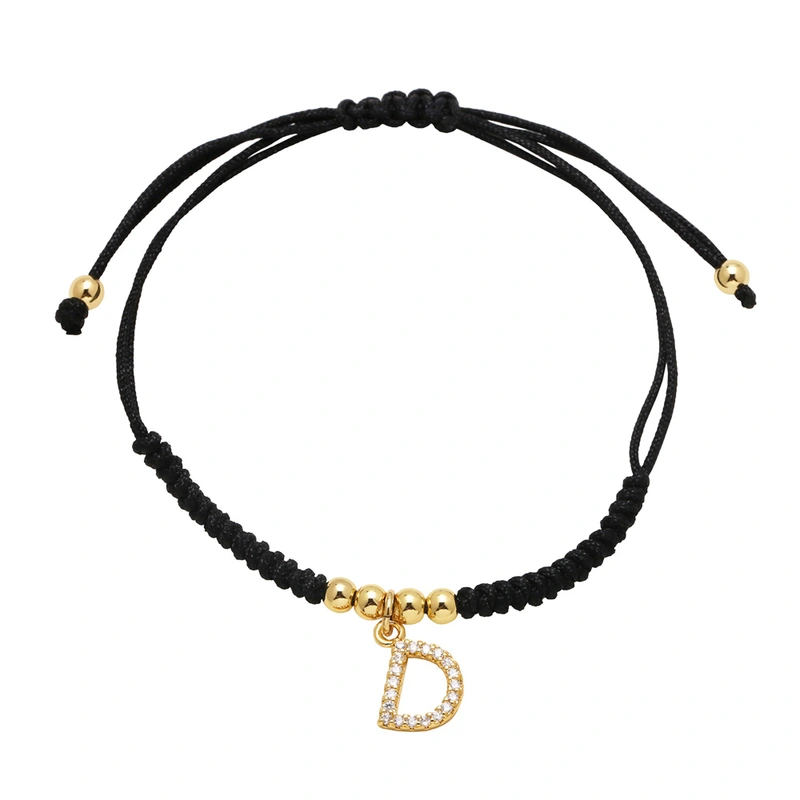 AS jewelry European and American new black bracelet 26 English letters pendant bracelet hand jewelry bra13