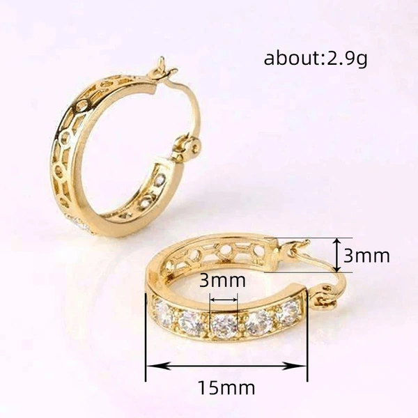 Millennial hot girl zircon earrings small new trendy earrings for women high-end hollow design earrings