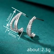  European and American simple line earrings fashionable design inlaid zircon jewelry popular hot earrings