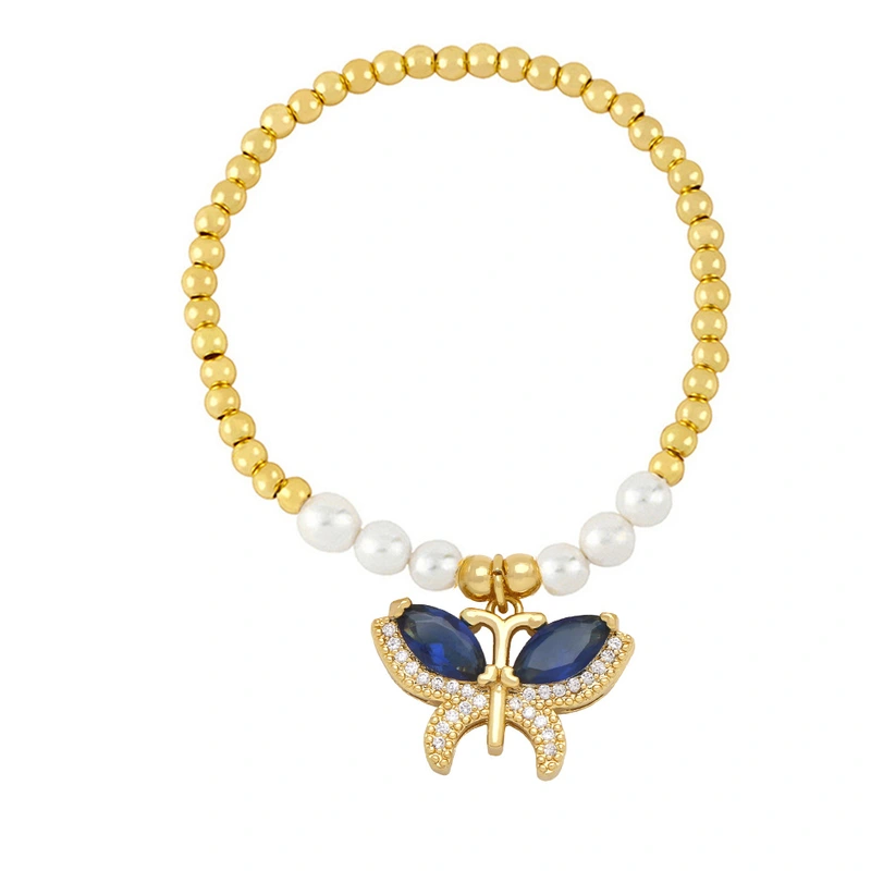 European and American style butterfly pearl bracelet women's niche design fashionable simple temperament hand jewelry wholesale bra68