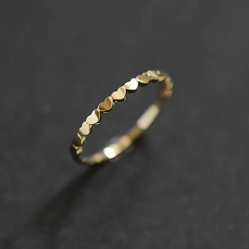   Attendance simple plain ring love heart fashion ring female daily matching popular accessories