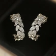 Korean fashion exquisite high-end earrings teardrop-shaped temperament C-shaped earrings plant leaf earrings