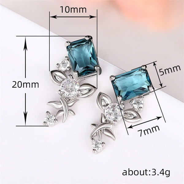 Geometric irregular zircon earrings floral series flower earrings unique design magazine style earrings for women