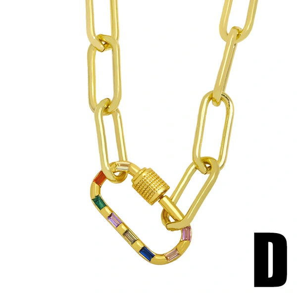 Clearance thick chain cross necklace female niche design lightning round oval trend necklace nkv38