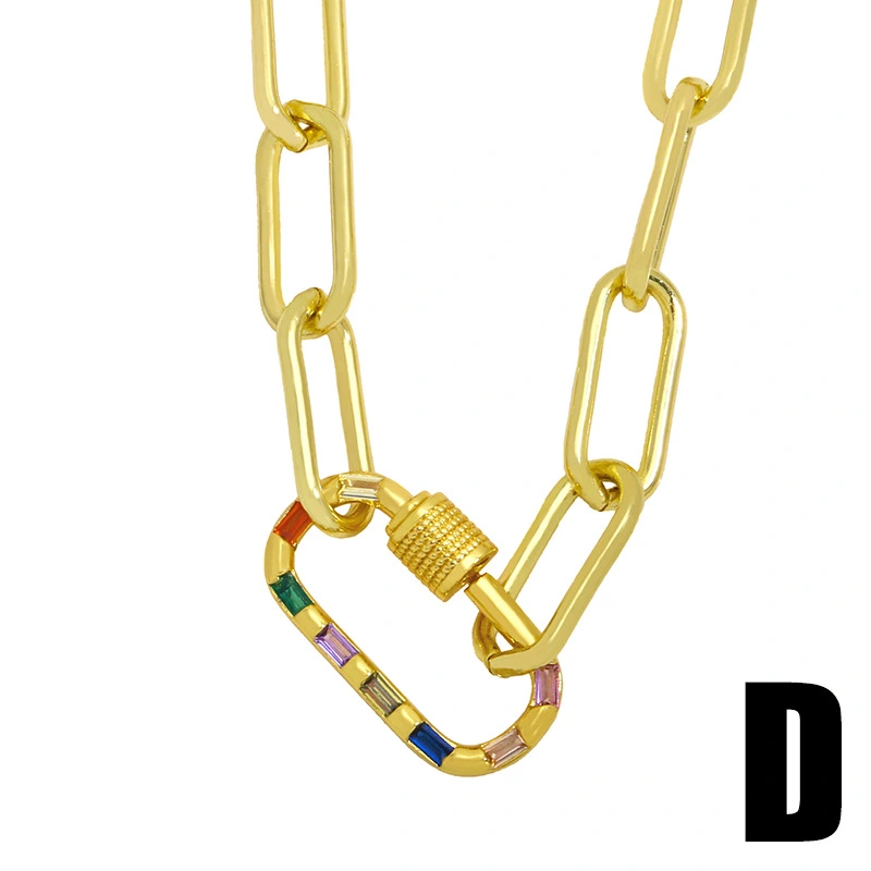 Clearance thick chain cross necklace female niche design lightning round oval trend necklace nkv38