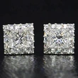 European and American classic square full diamond earrings hip hop super flash micro inlaid zircon unisex earrings