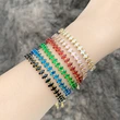 European and American style high-end prismatic colored zircon bracelet simple and fashionable personality niche versatile hand jewelry female bra06
