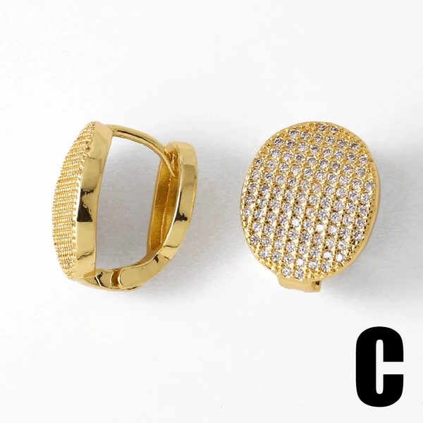 AS jewelry studs hot selling love full zircon earrings female copper plated real gold earrings era038