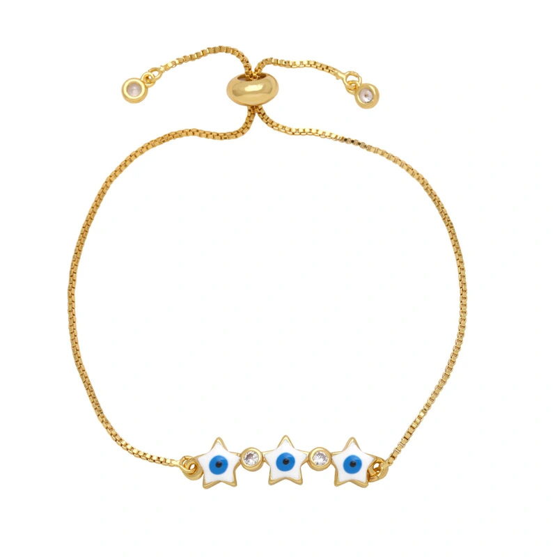 Clearance evil eye bracelet women's fashion simple oil drop pentagram eye adjustable bracelet brb02