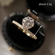  Six-claw zircon imitation moissanite ring temperament high-end crown ring geometric round ring