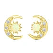   Factory direct sales design earrings imitation opal star and moon earrings exquisite niche earrings