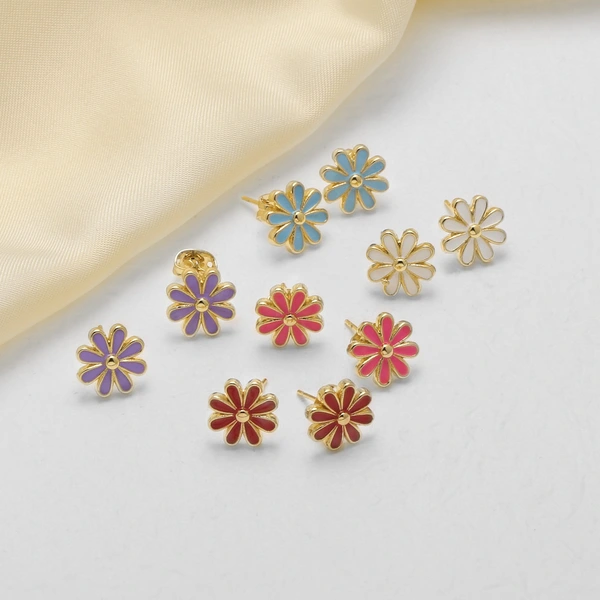 AS jewelry European and American style small daisy flower earrings niche design oil drop flower earrings female erw45