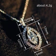  High-end cool style necklace temperament double-layer horse eye micro-inlaid sweater chain fashionable niche versatile necklace