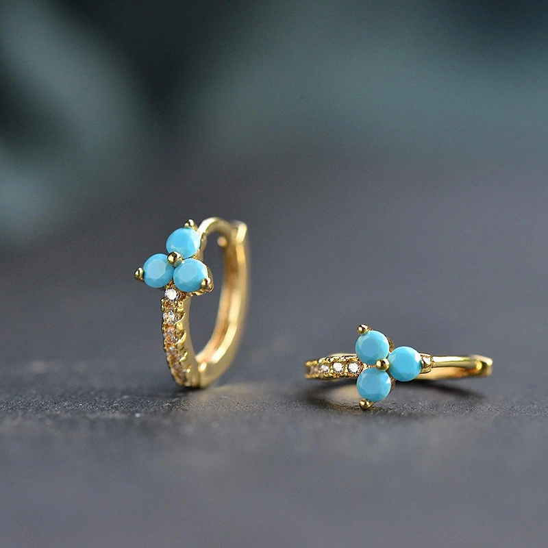 European and American INS geometric earrings light luxury micro-inlaid unique design earrings Bohemian style female earrings