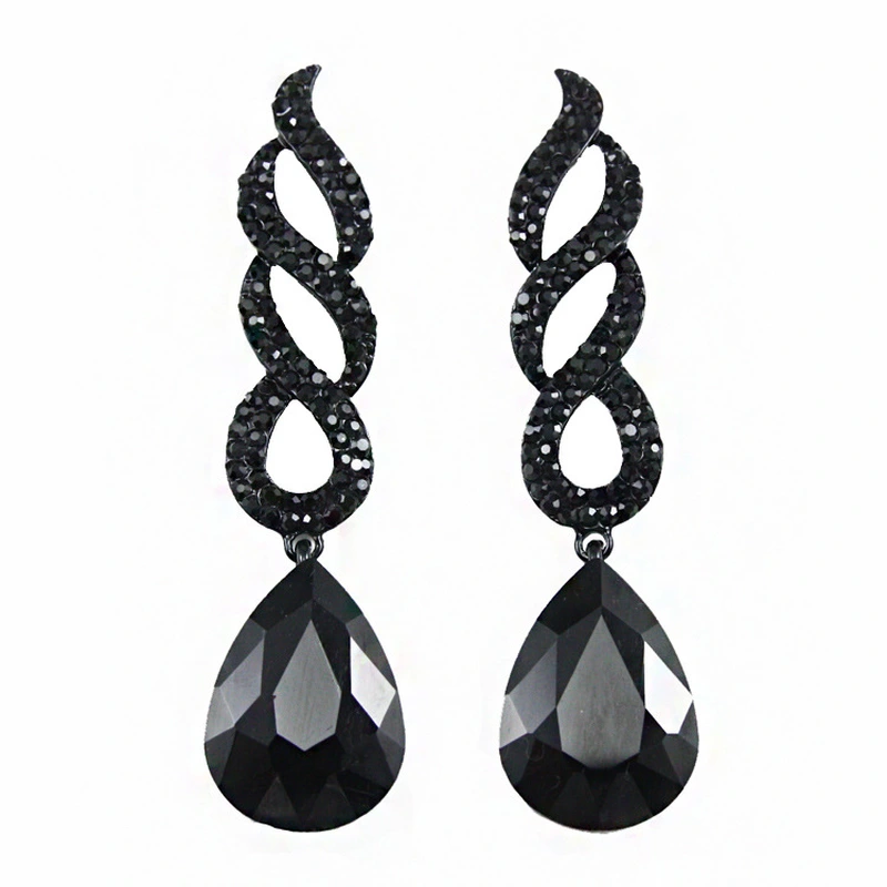 AS jewelry European and American wedding earrings women's inlaid crystal color water drop earrings wholesale erg84