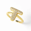 AS jewelry hot item inlaid with zircon 26 English letters open ring female rij23