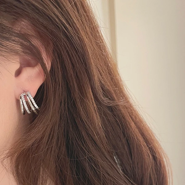  Cool style simple line earrings high-end style popular hot jewelry minimalist style temperament jewelry