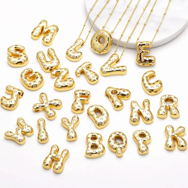 AS jewelry new fat 26 English letters pendant necklace gold-plated zircon clavicle chain nkq97