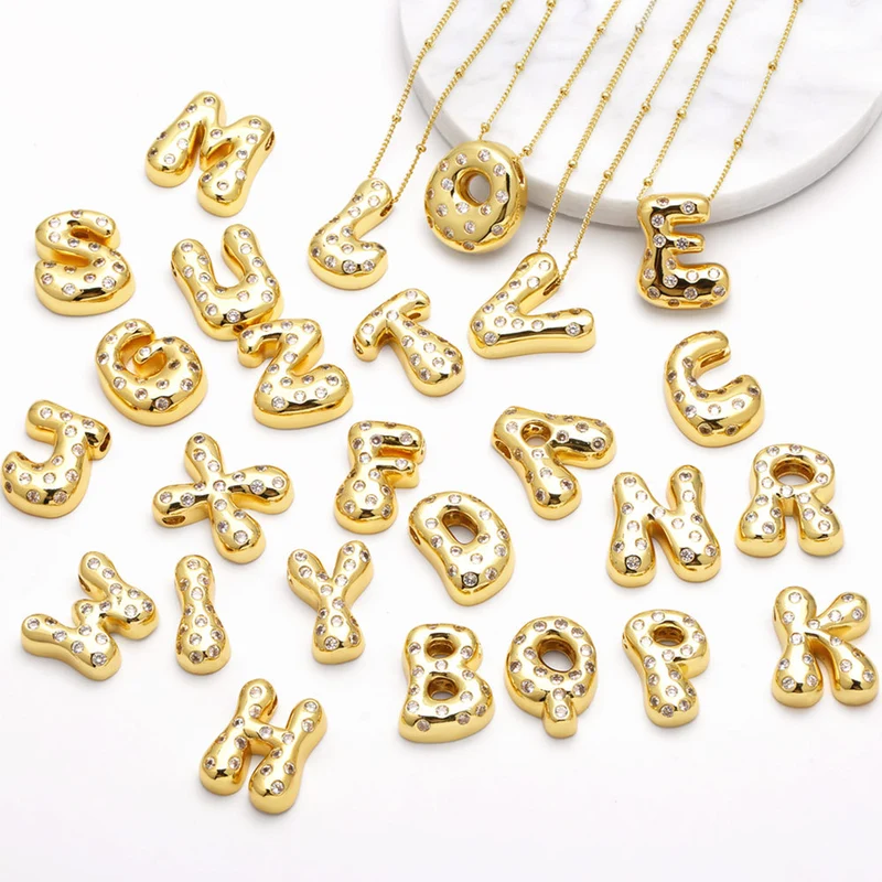 AS jewelry new fat 26 English letters pendant necklace gold-plated zircon clavicle chain nkq97