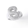 Jewelry Europe and the United States hot selling 26 English letter ring gold-plated full zircon fat letter ring rih91